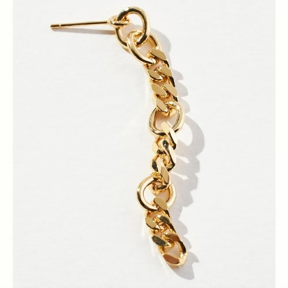 New Anthropologie x Cloverpost Jaden 14K Gold Chain Earrings